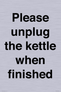 Please unplug the kettle when finished